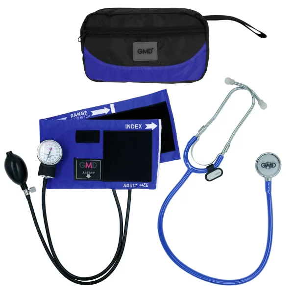 Kit Fonendoscopio Y Tensiometro GMD Fusión Colors + Estuche Azul Ceruleo