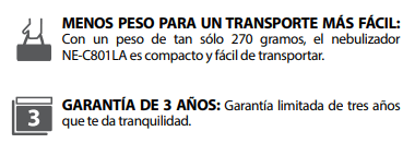 caracteristicas nebulizador compresor omron NE C801