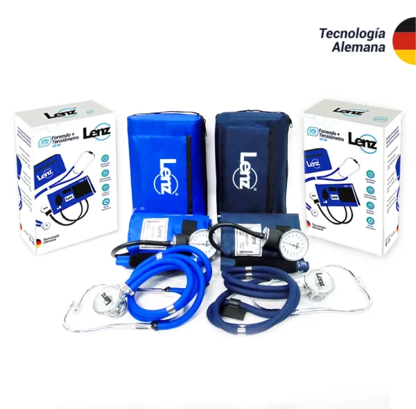 Kit De Tensiómetro + Fonendoscopio Rappaport Lenz Azules