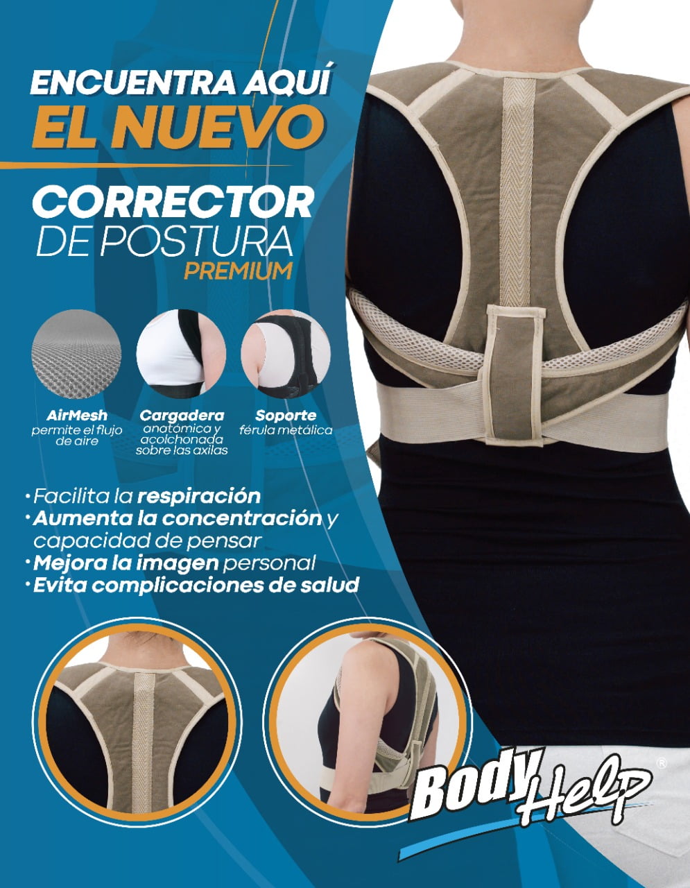 Corrector de Postura Espalda Alta Premium - Fajas para Corregir la Postura