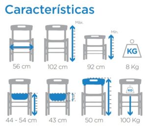 silla ruedas aluminio sanitario